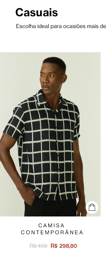 Camisas com 40% OFF + 25% extra